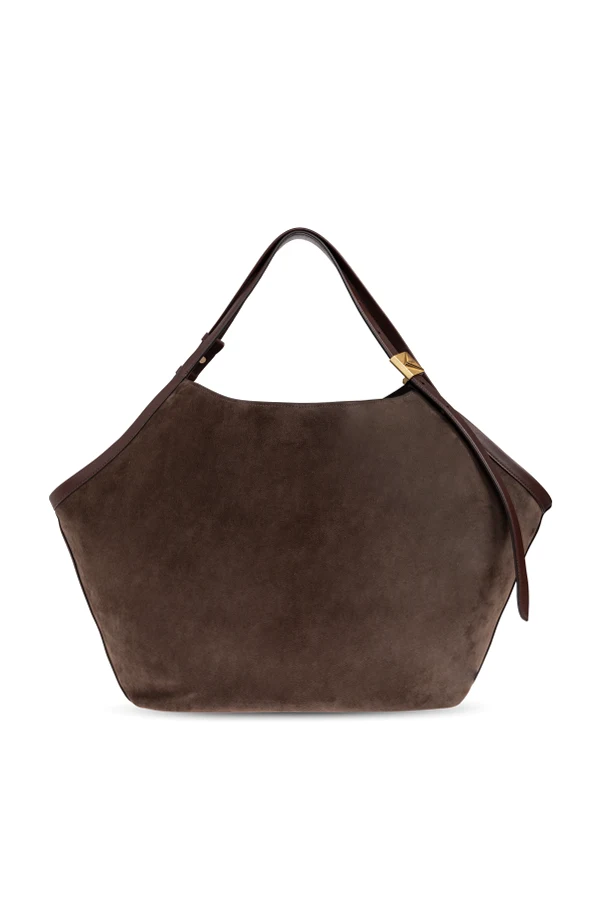 BRĄZOWY Torba `Deco Tulip` typu `shopper`
