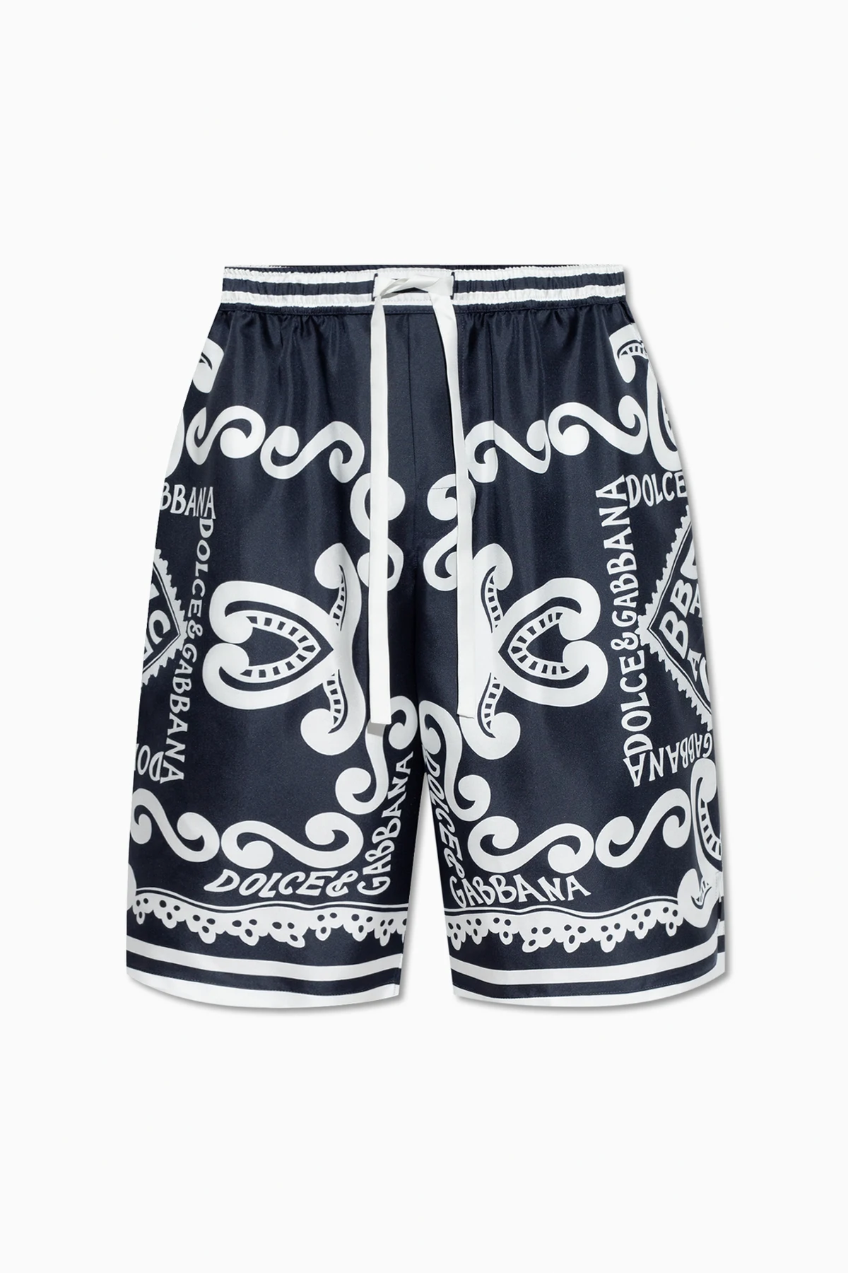 NAVY BLUE Silk shorts