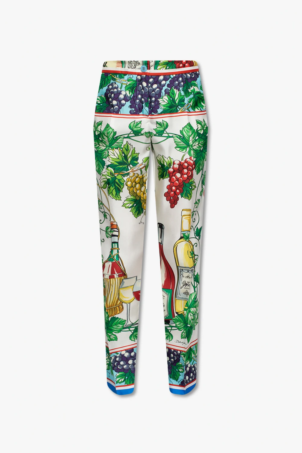 Silk pleat-front trousers
