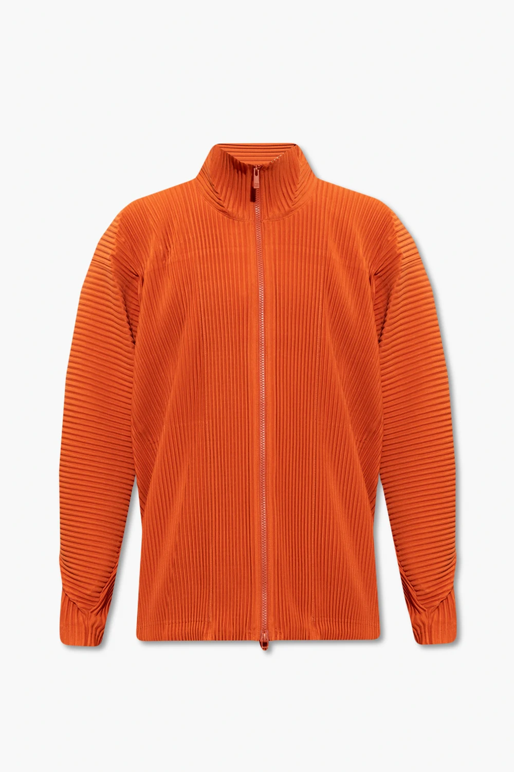 Ribbed sweatshirt with standing collar