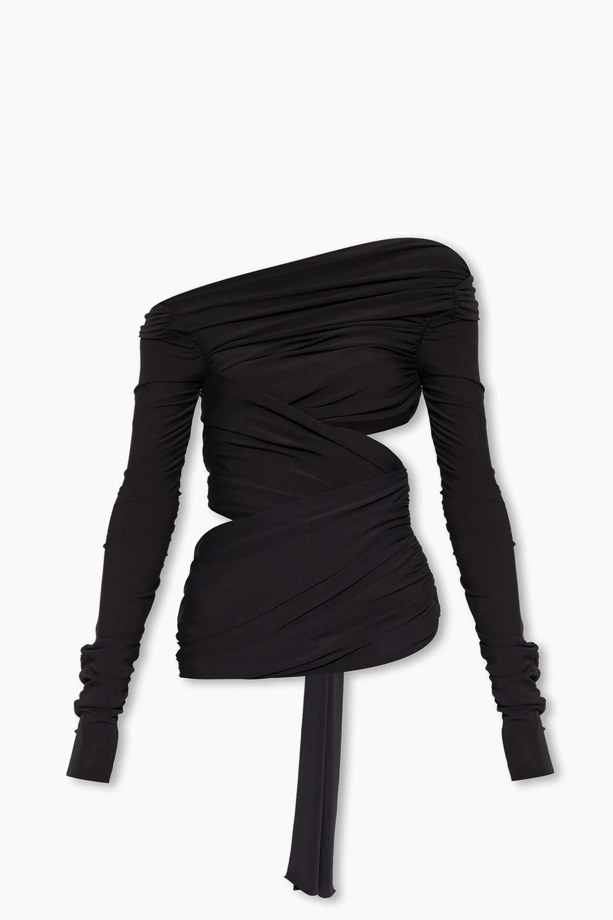 Draped top with cutouts