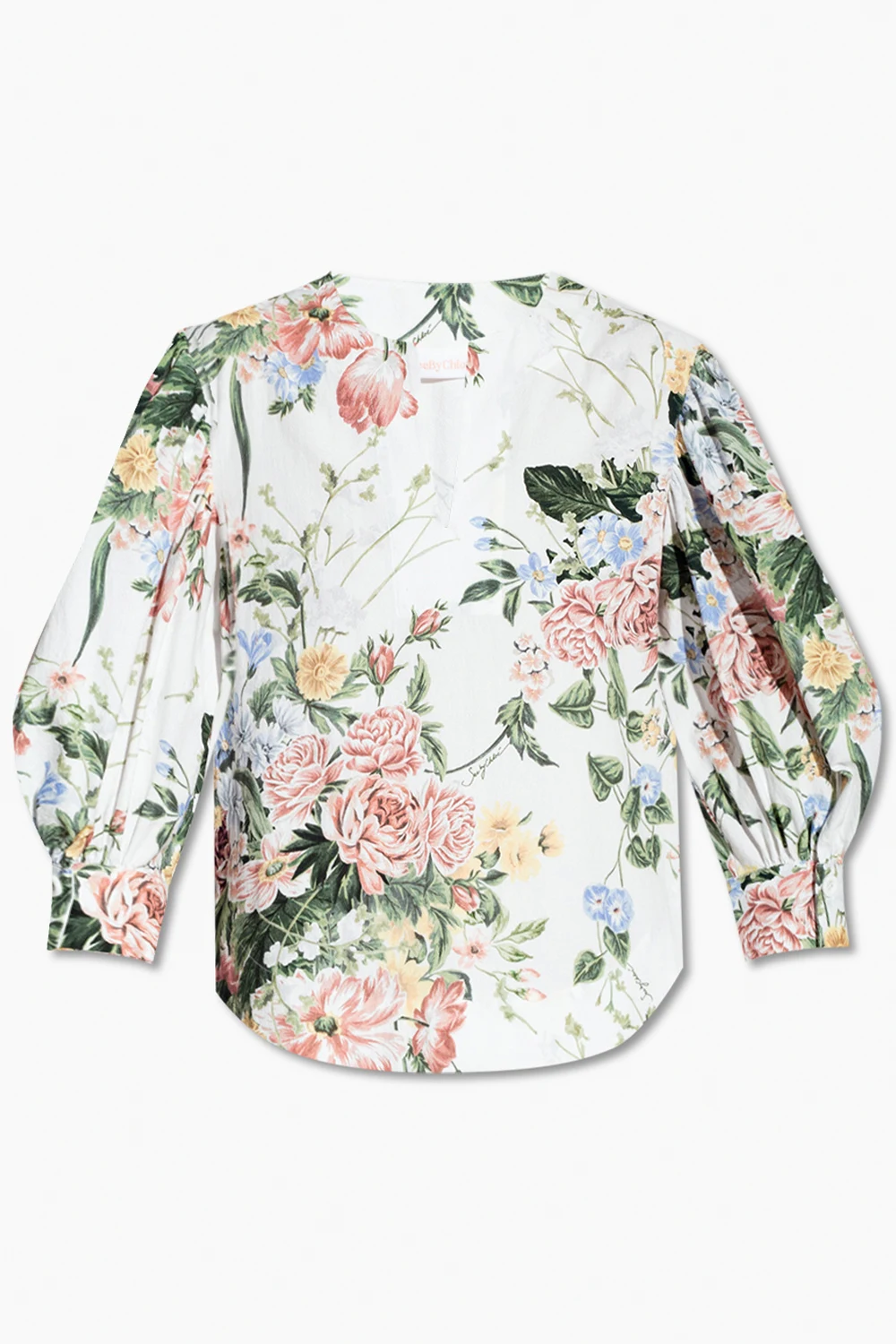 Top with floral motif