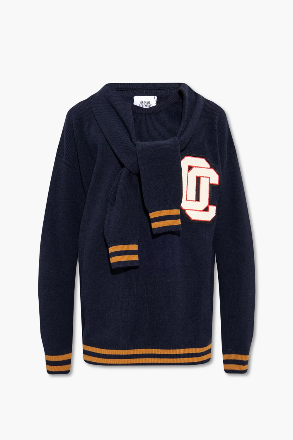 Sweater with tie neck