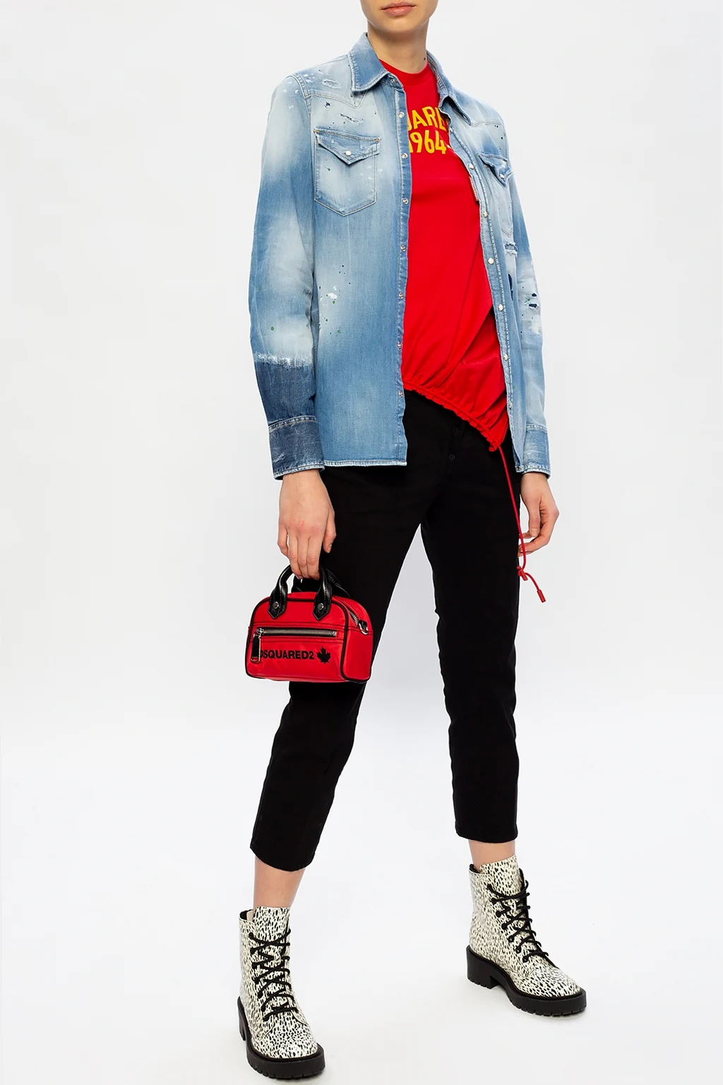 'Cool Girl Cropped Jean' jeans with logo