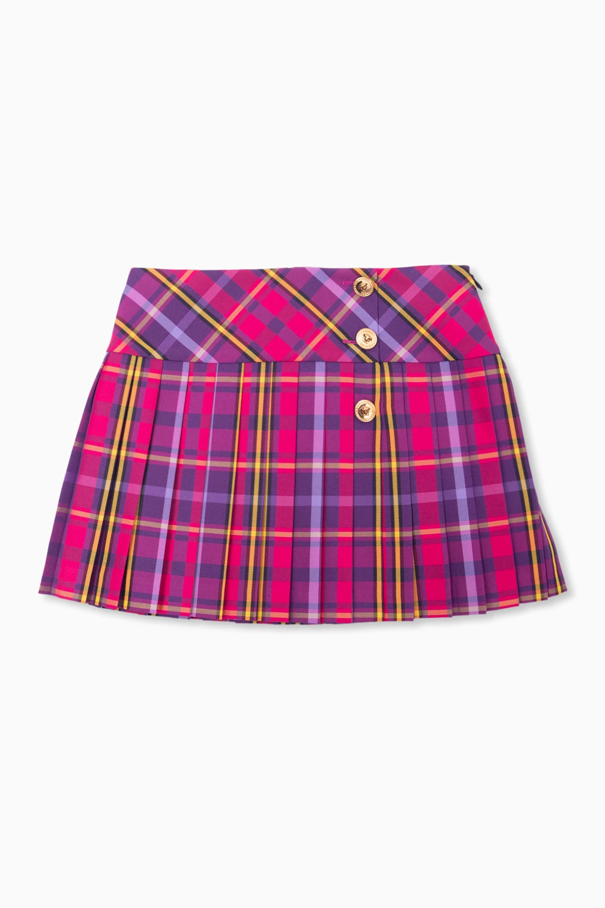 Checked pleated skirt