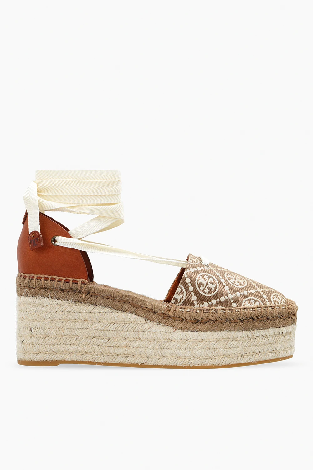‘T Monogram’ wedge espadrilles