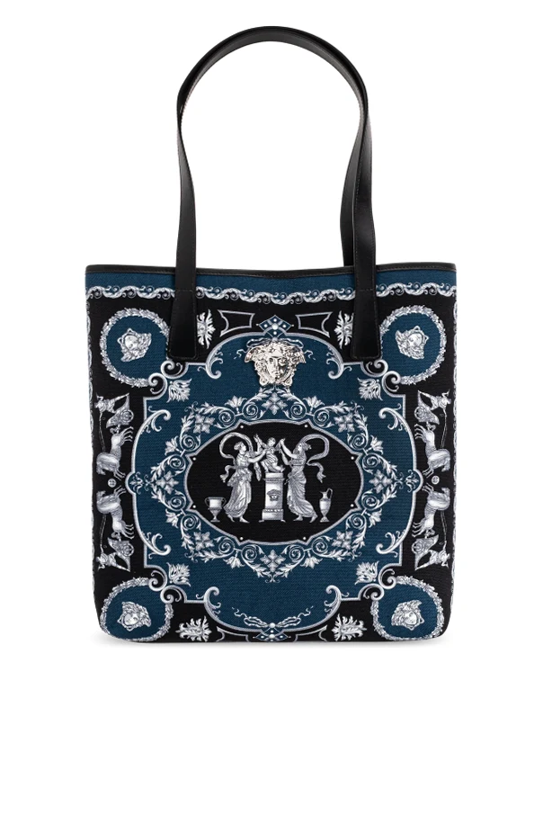 GRANATOWY Torb typu `shopper`