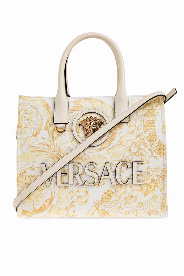 kremowy Torba  `La Medusa Small` typu `shopper`