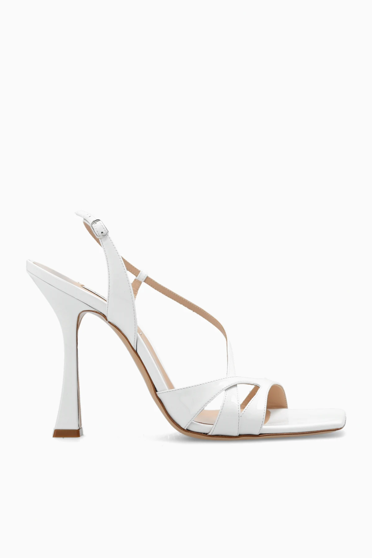‘Geraldine’ glossy heeled sandals