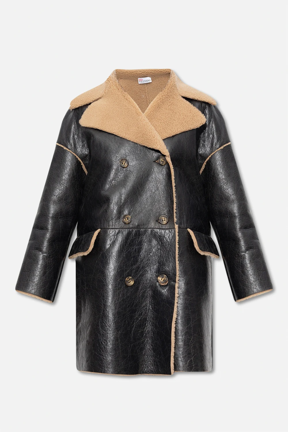 Shearling coat with vintage effect