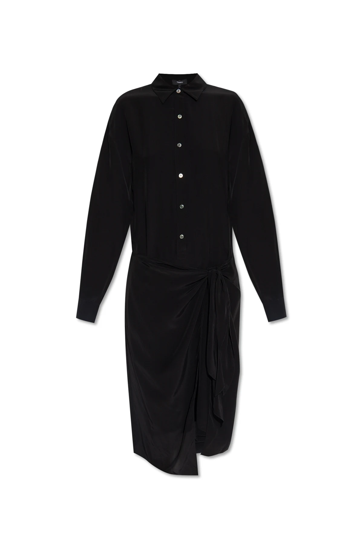 Shirt dress with tie fastening