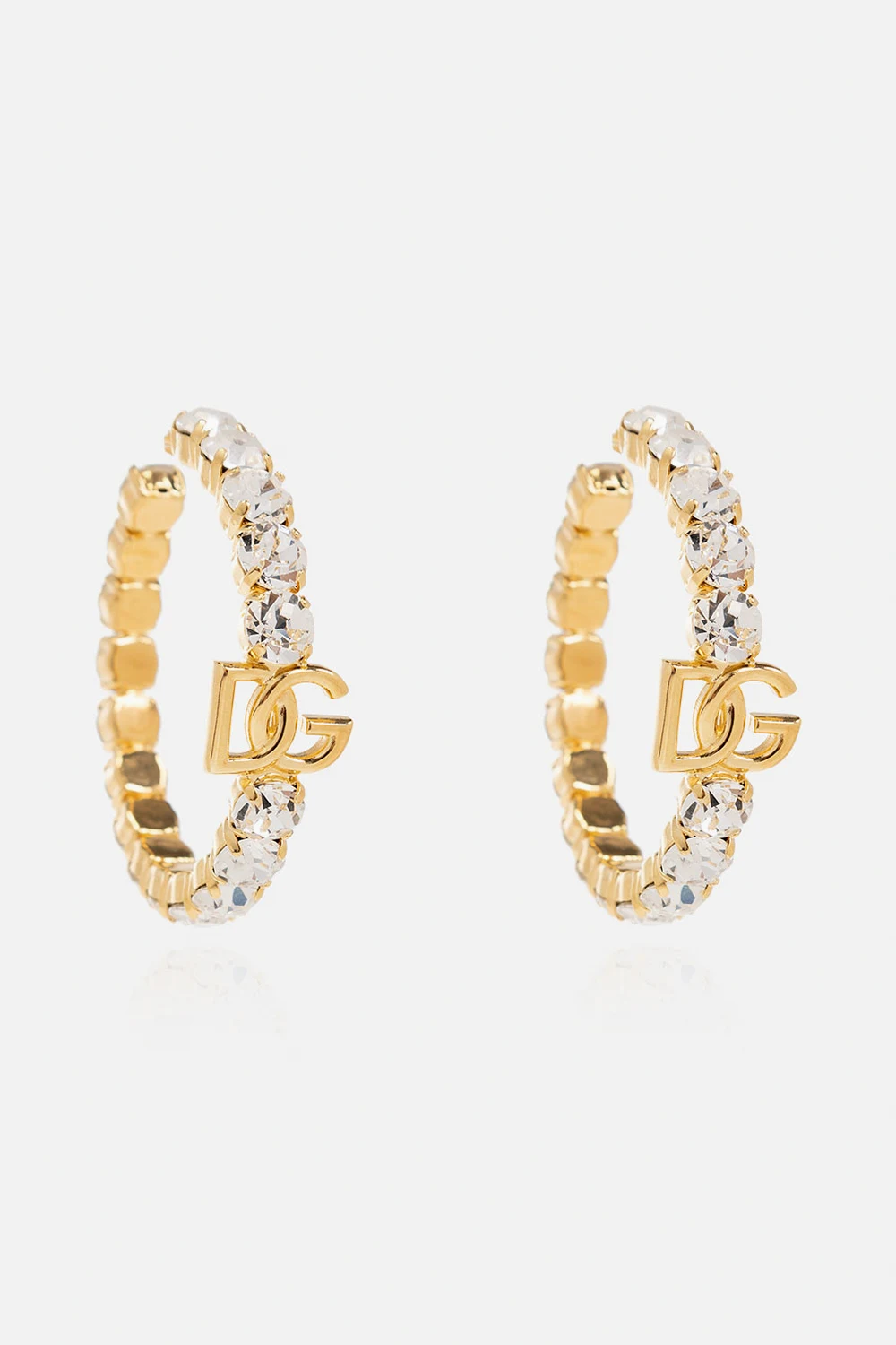 Brass earrings with logo