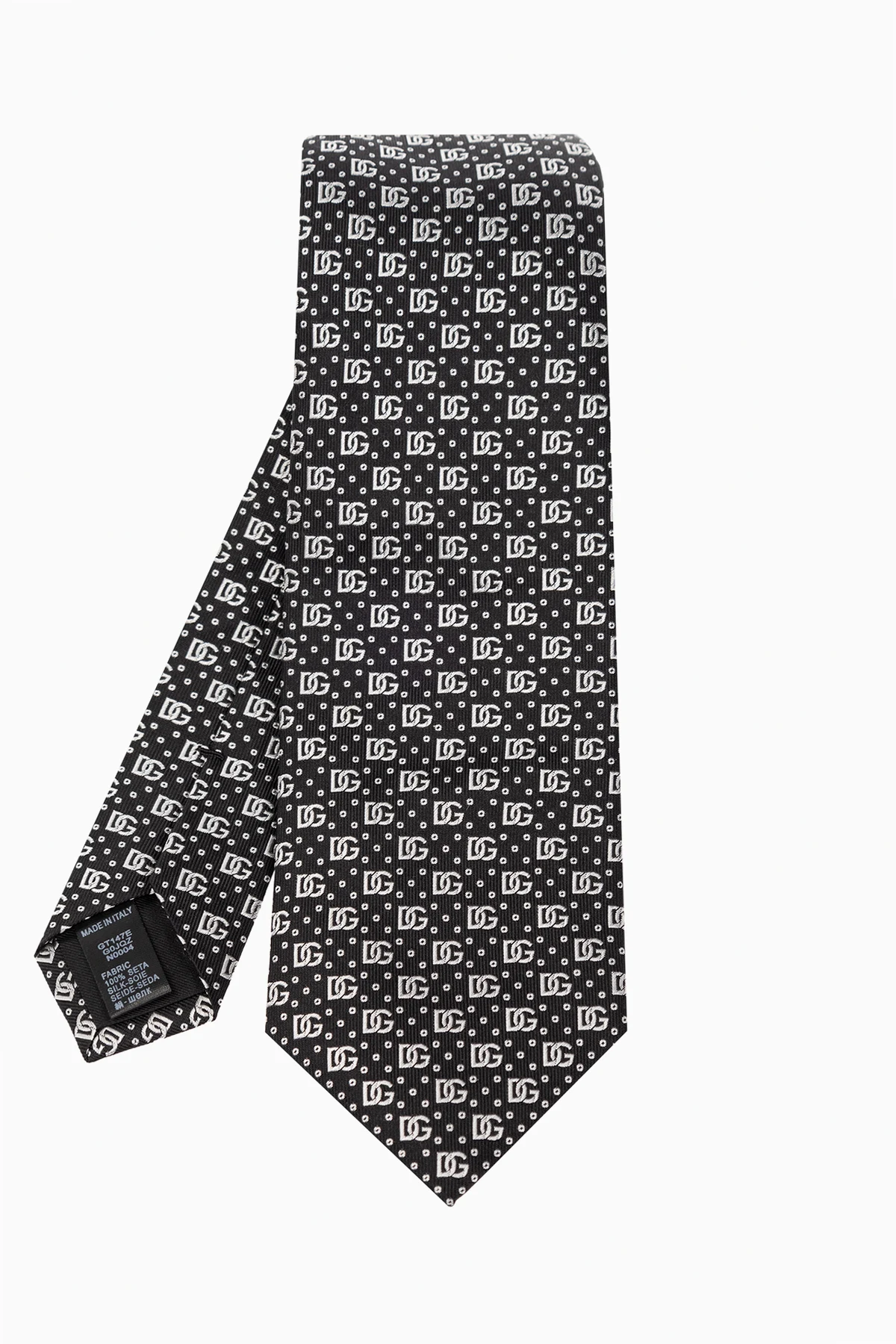 Silk tie with monogram