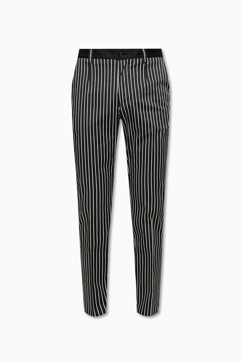 Cotton pleat-front trousers