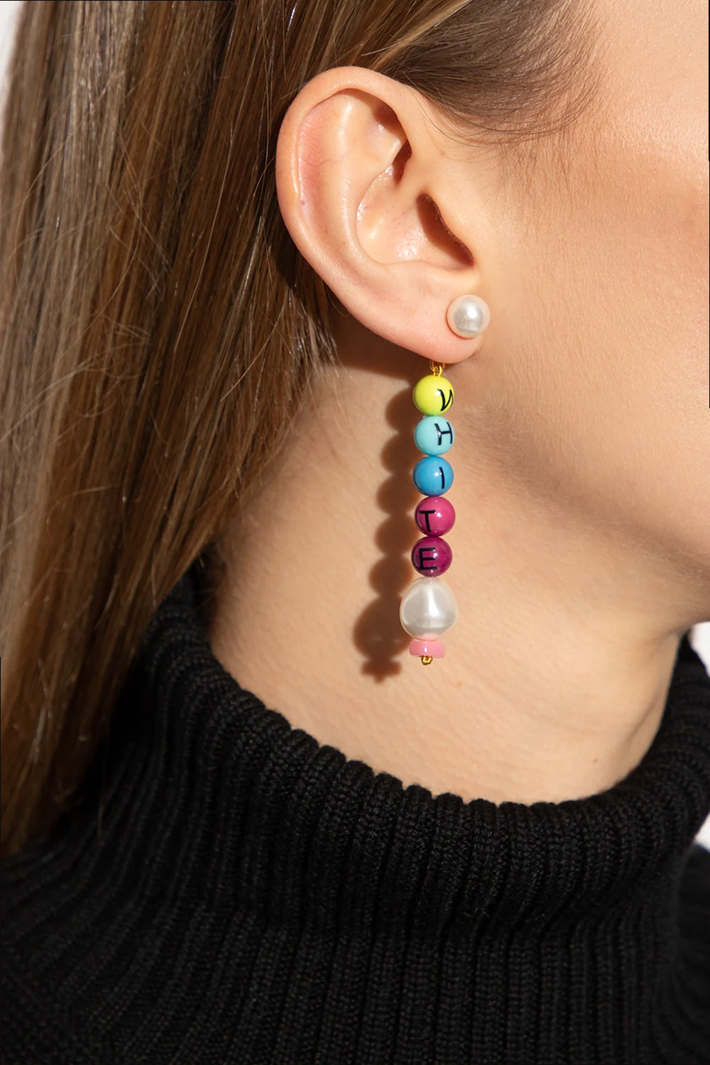 Drop earrings with logo