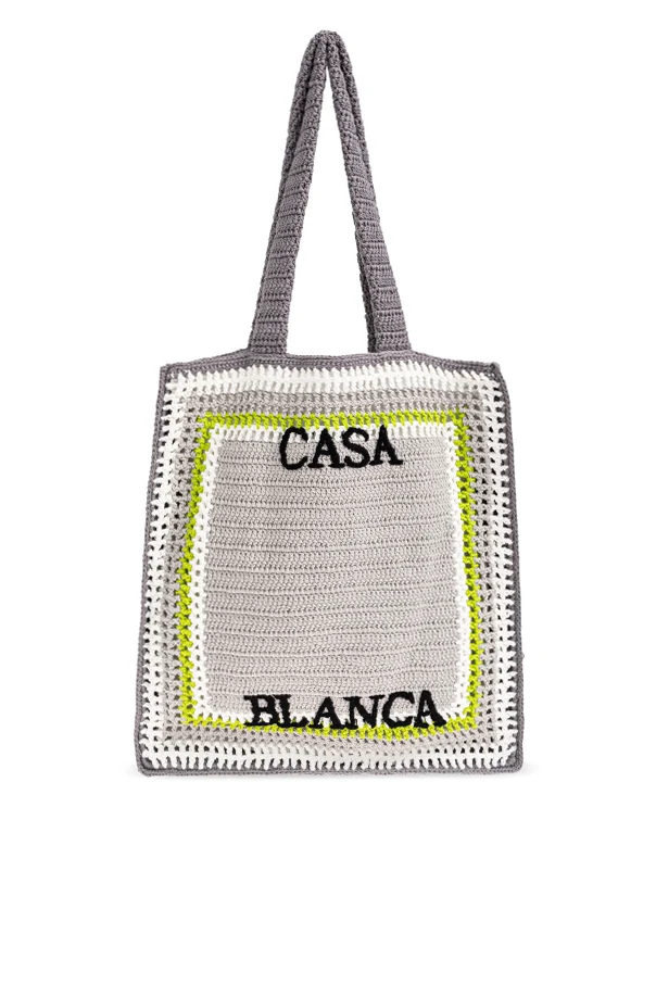 GREY Crocheted bag with logo