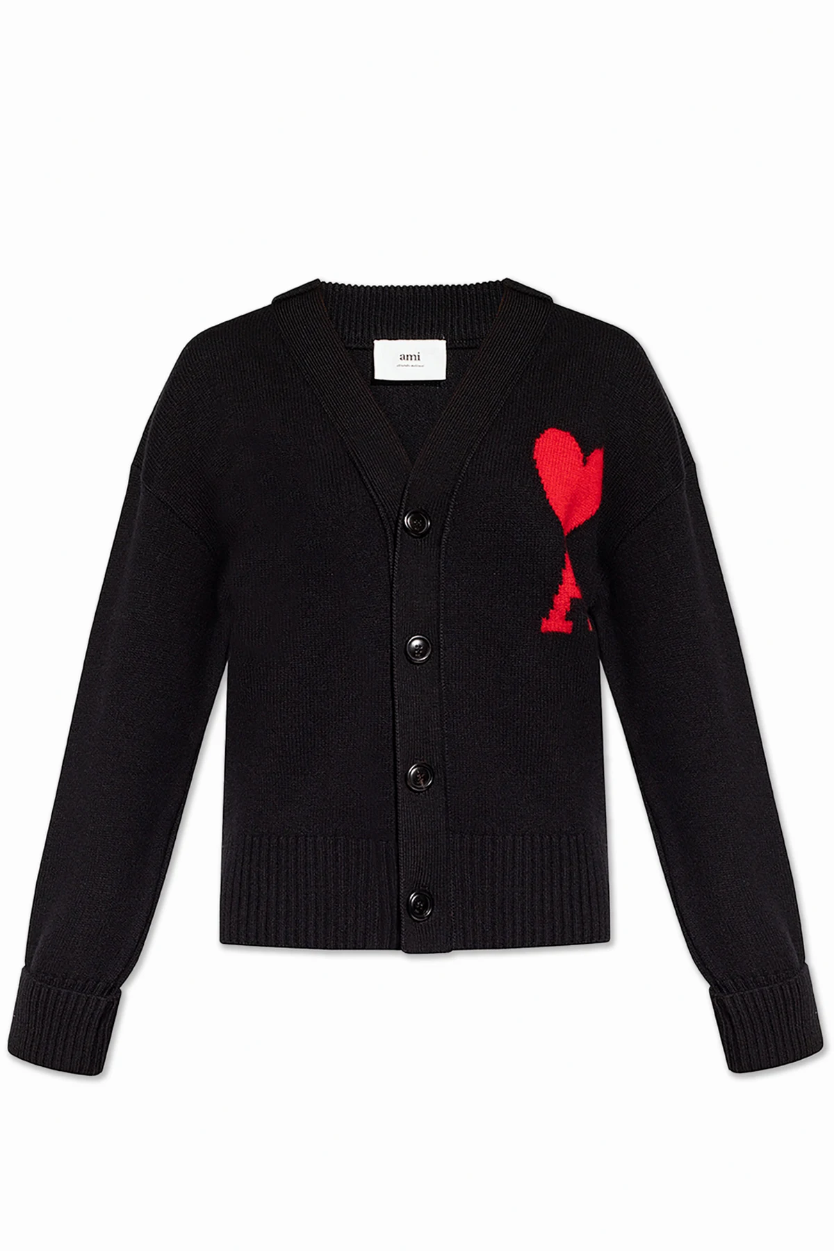 Wool cardigan with logo