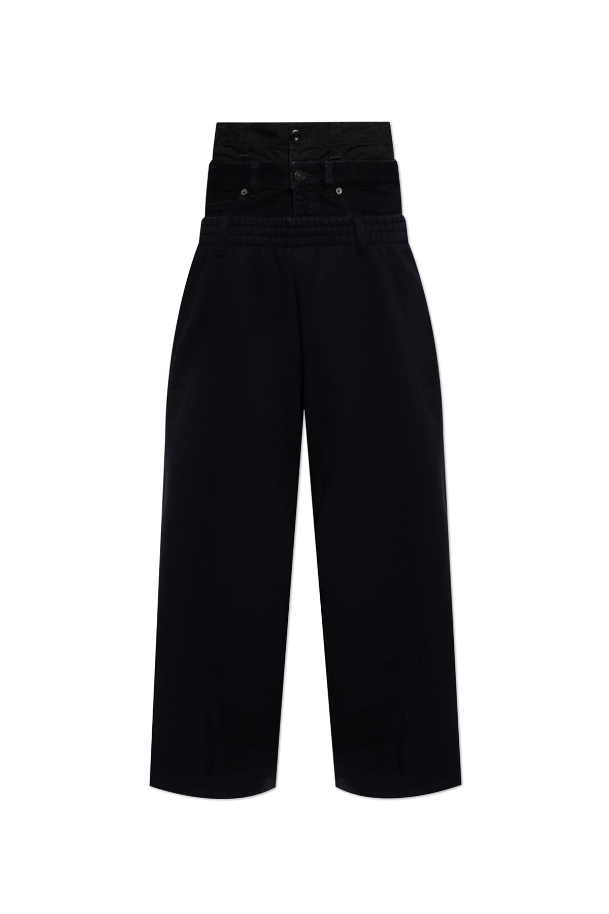 BLACK Sweatpants with denim waistband