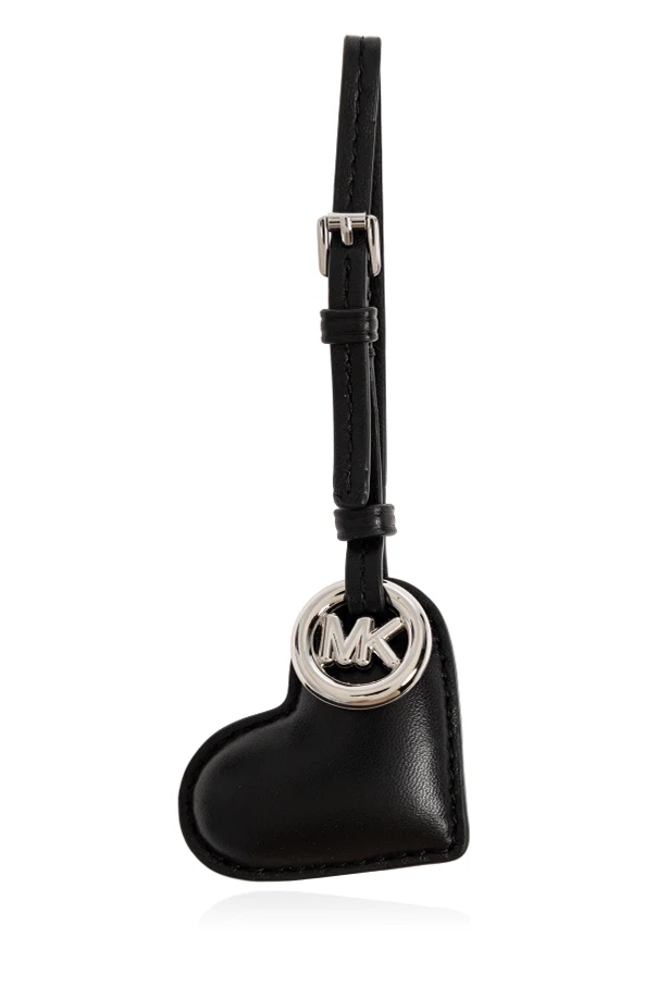 BLACK Keychain with a heart-shaped pendant