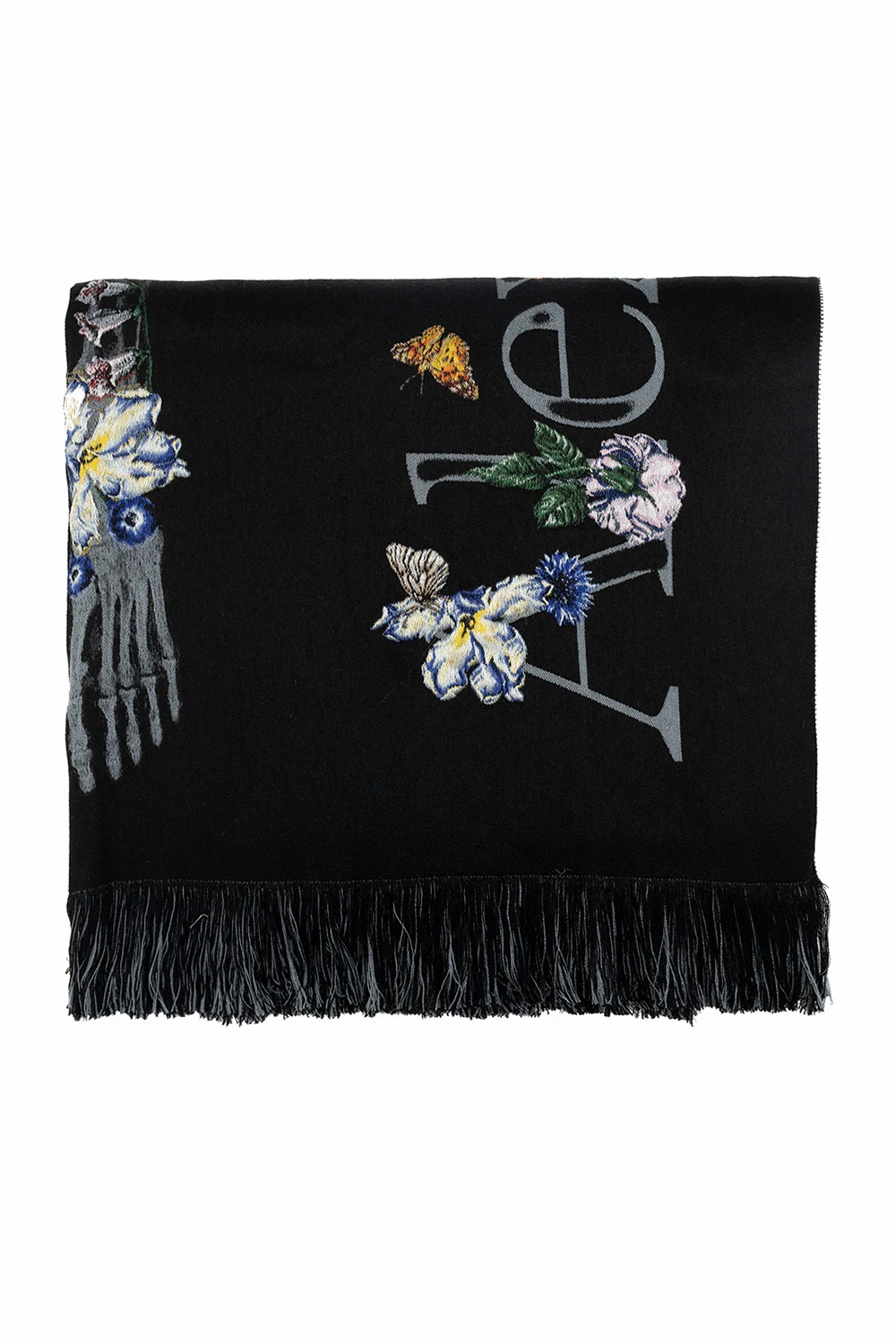 Scarf with floral motif