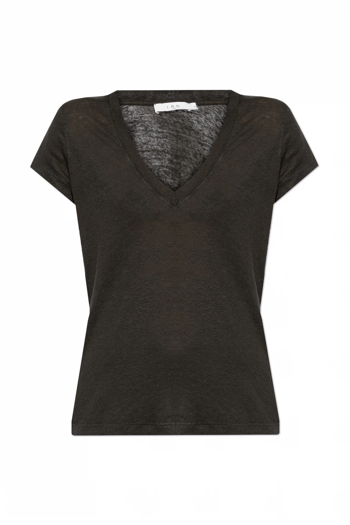 CZARNY Lniany top `Rodeo`