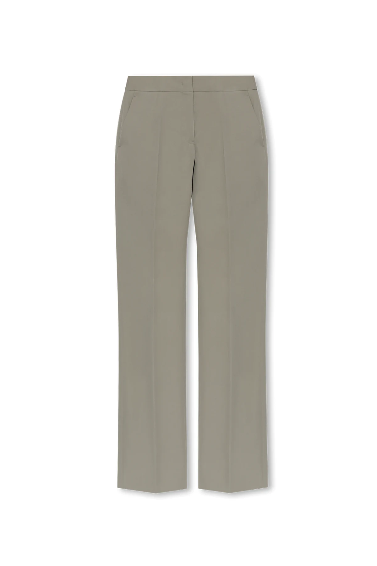 Wool pleat-front trousers