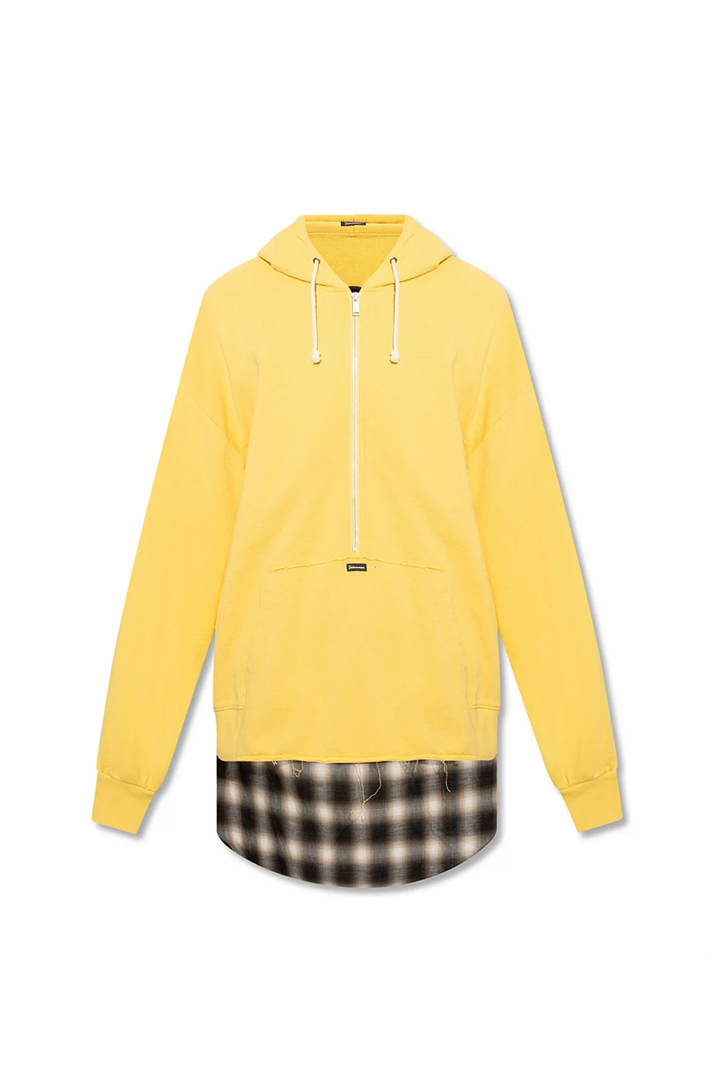 Hoodie with checked panel