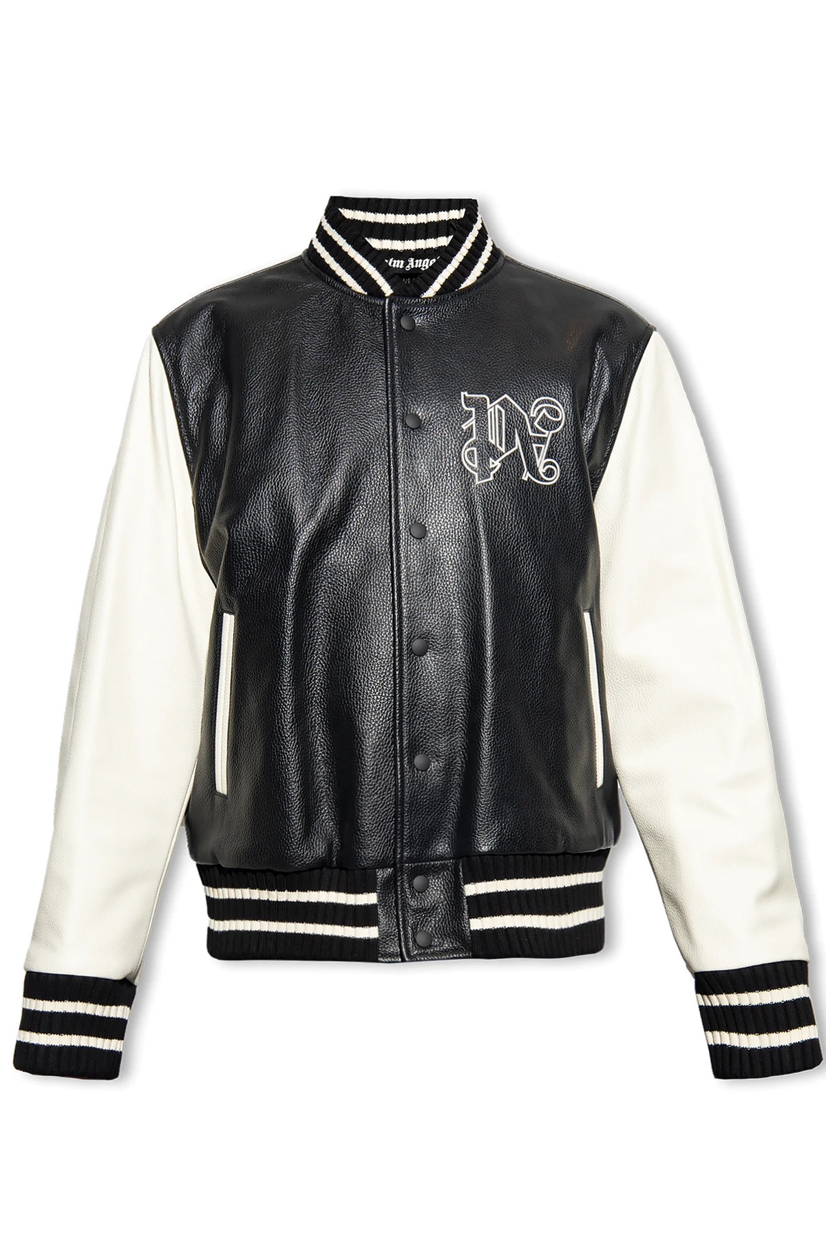 Leather bomber jacket