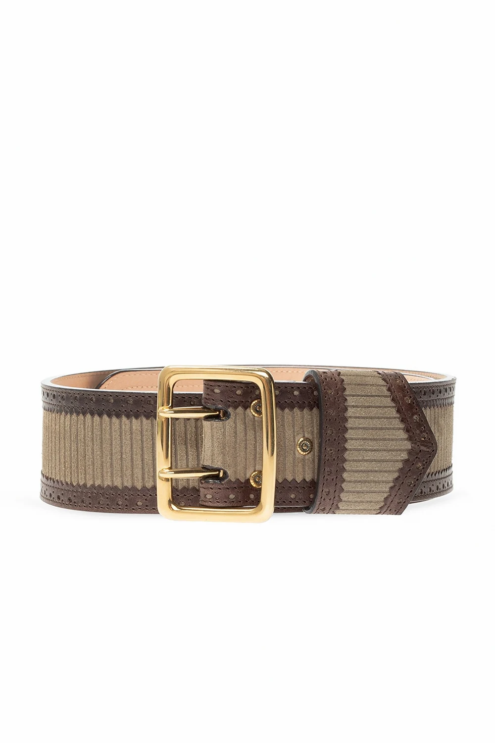 Leather belt with logo