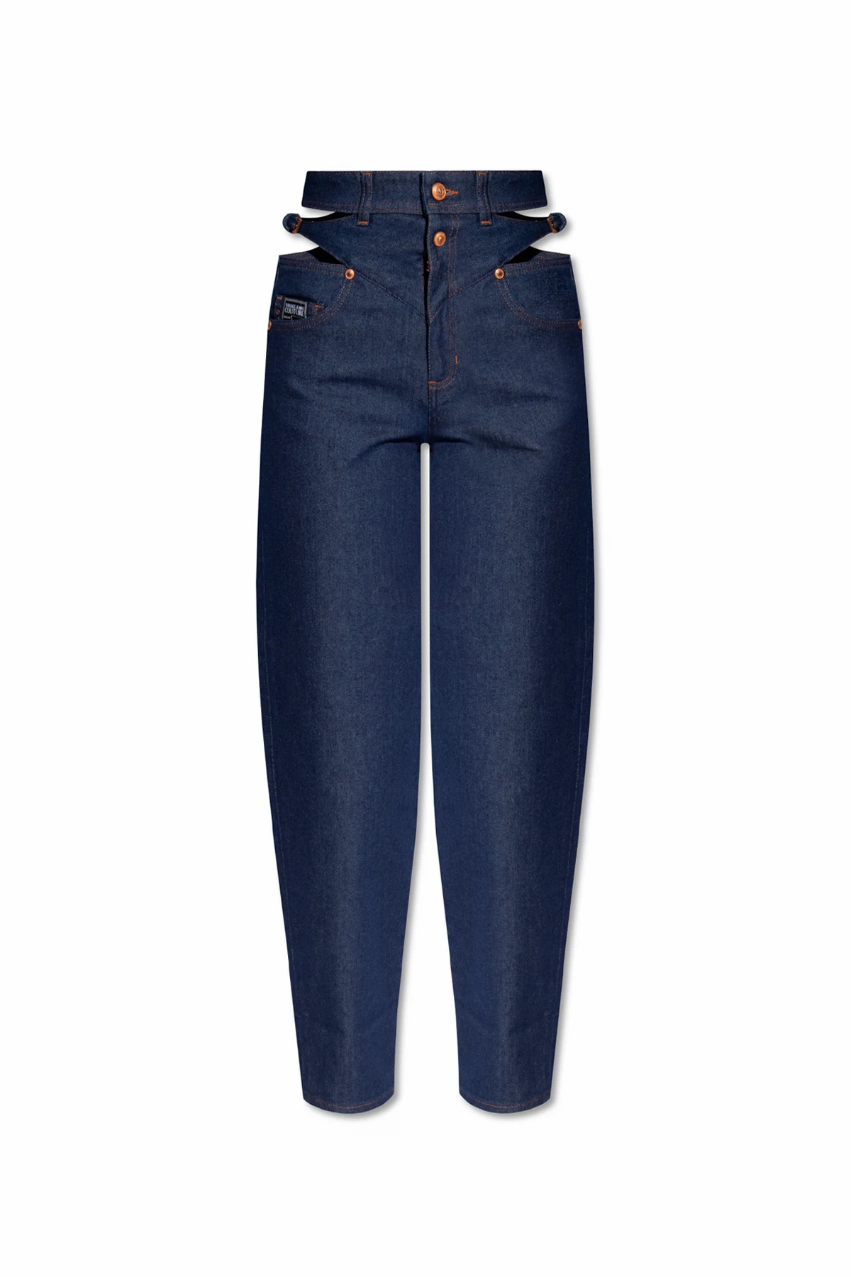 High-waisted jeans