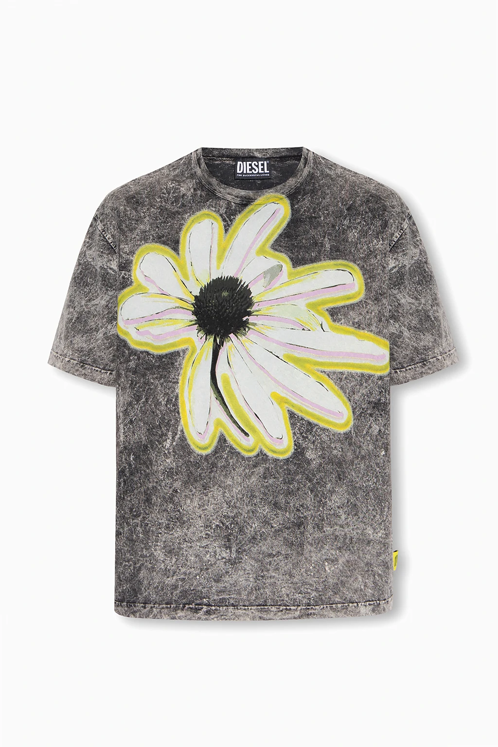 T-shirt z motywem kwiatowym ‘T-WASH’