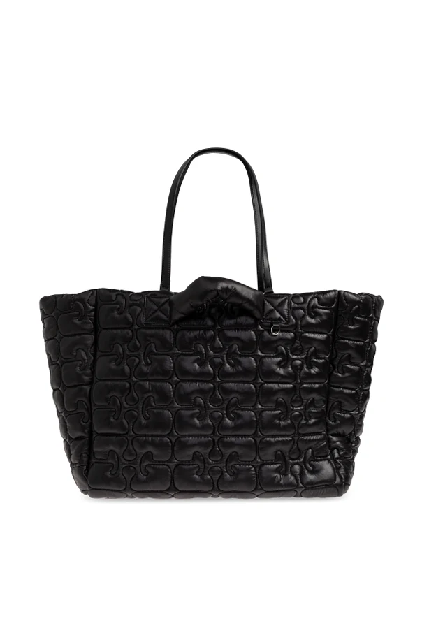 SCHWARZ Gesteppte Shopper-Tasche