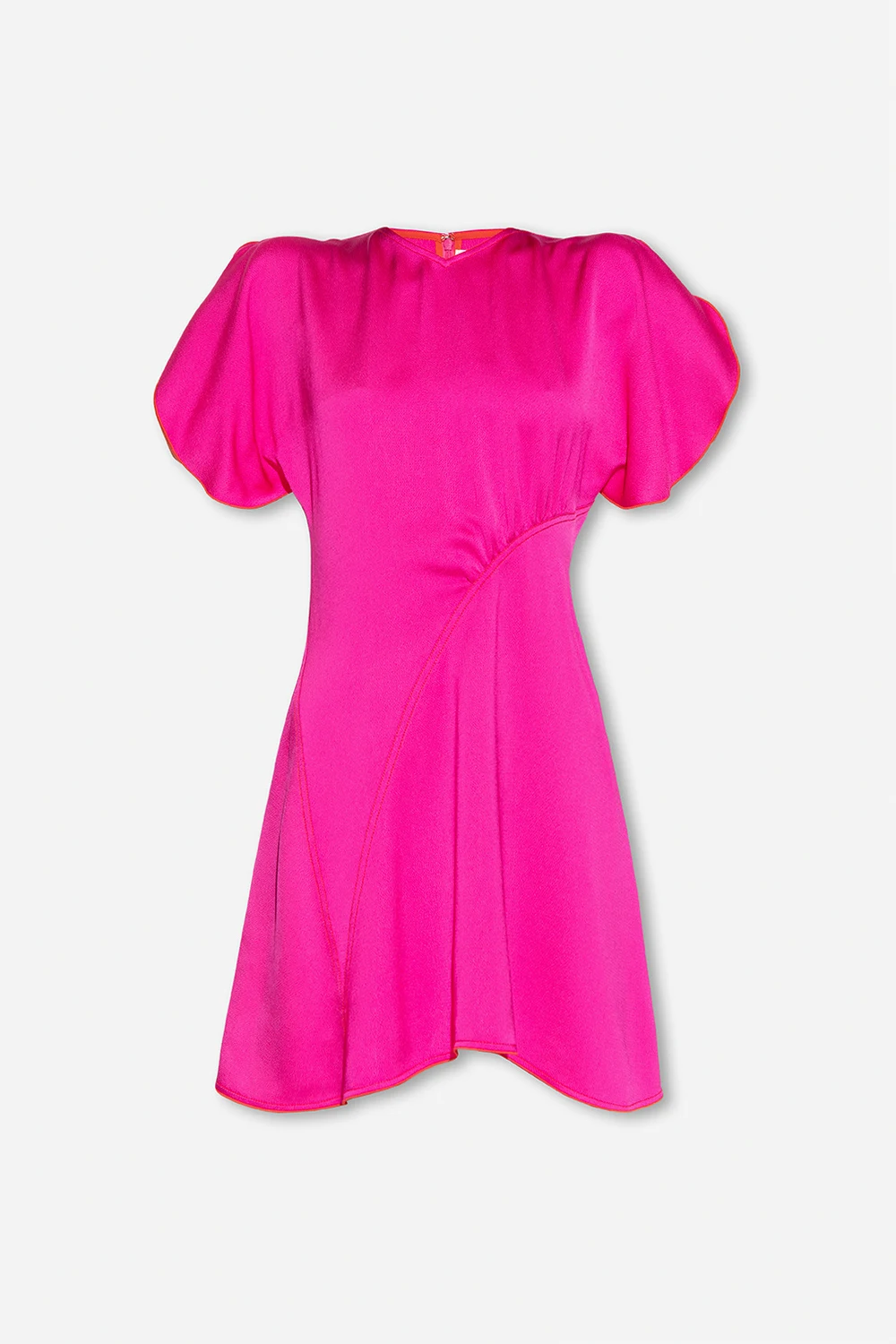 Dress with asymmetrical stitching