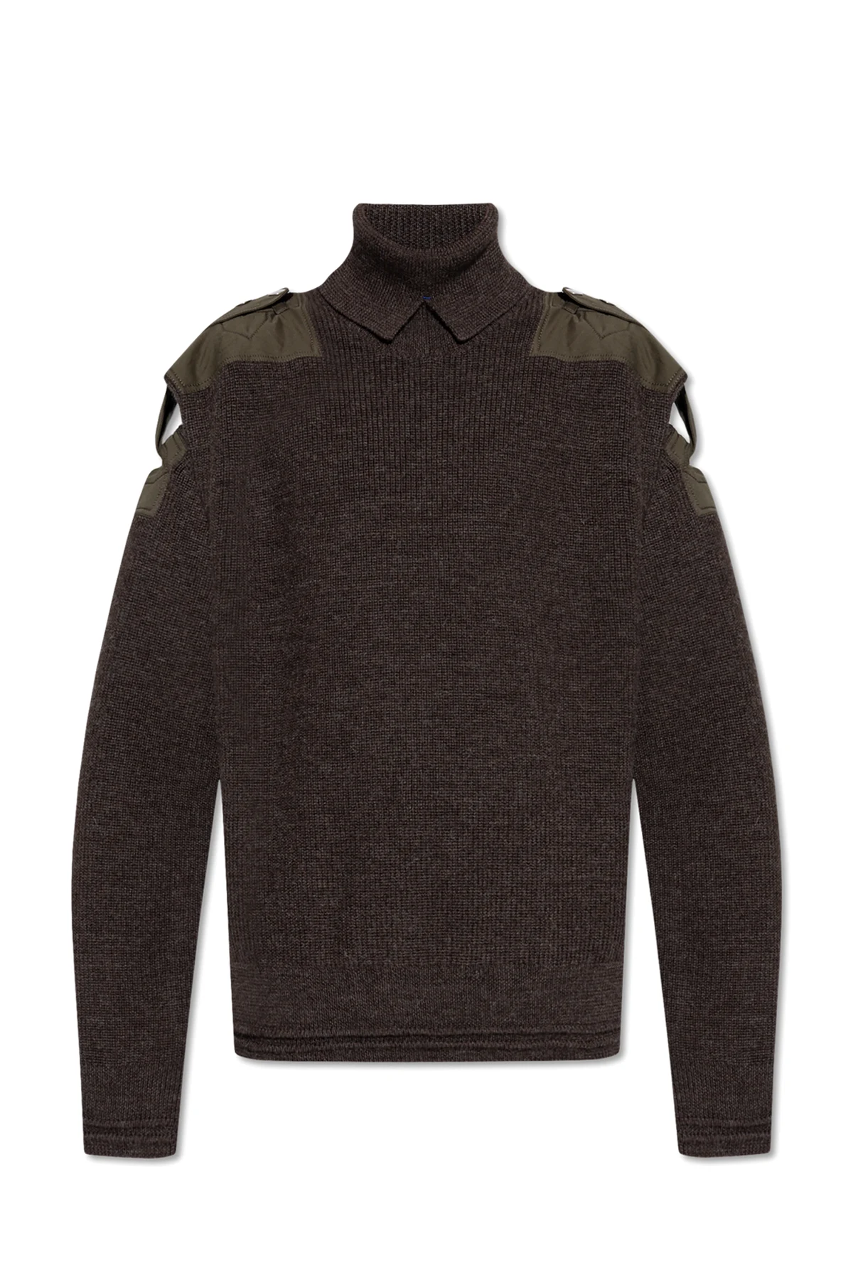 BROWN Sweater with epaulettes on the shoulder