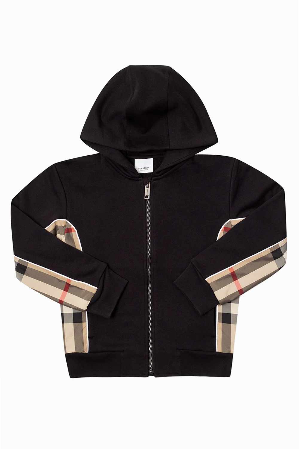 Hoodie with check motif