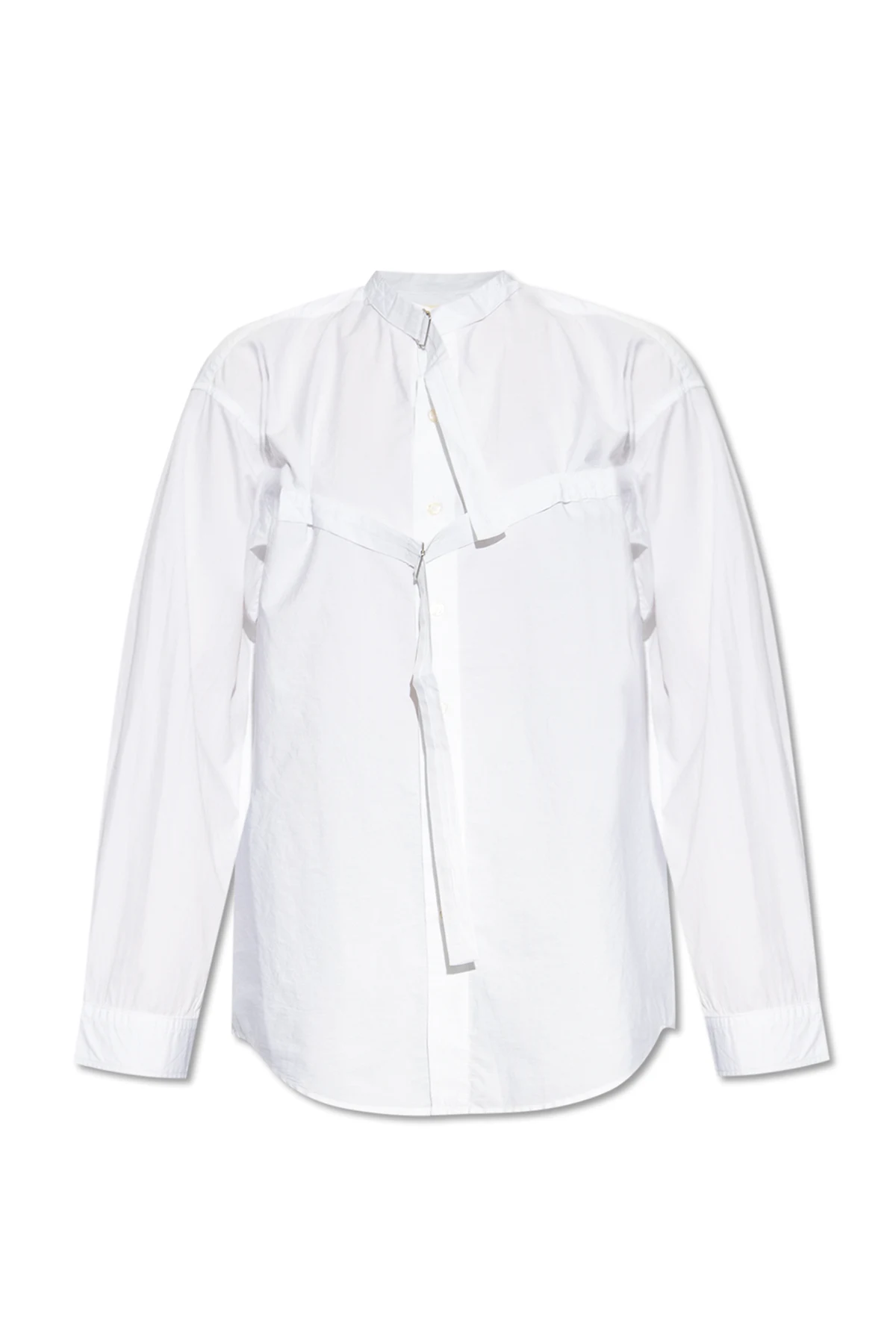 Shirt with standing collar