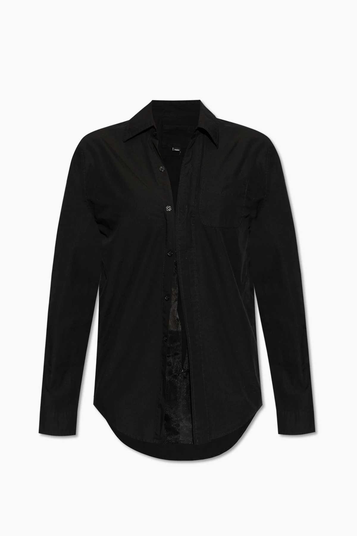 Shirt with hook & eye closures