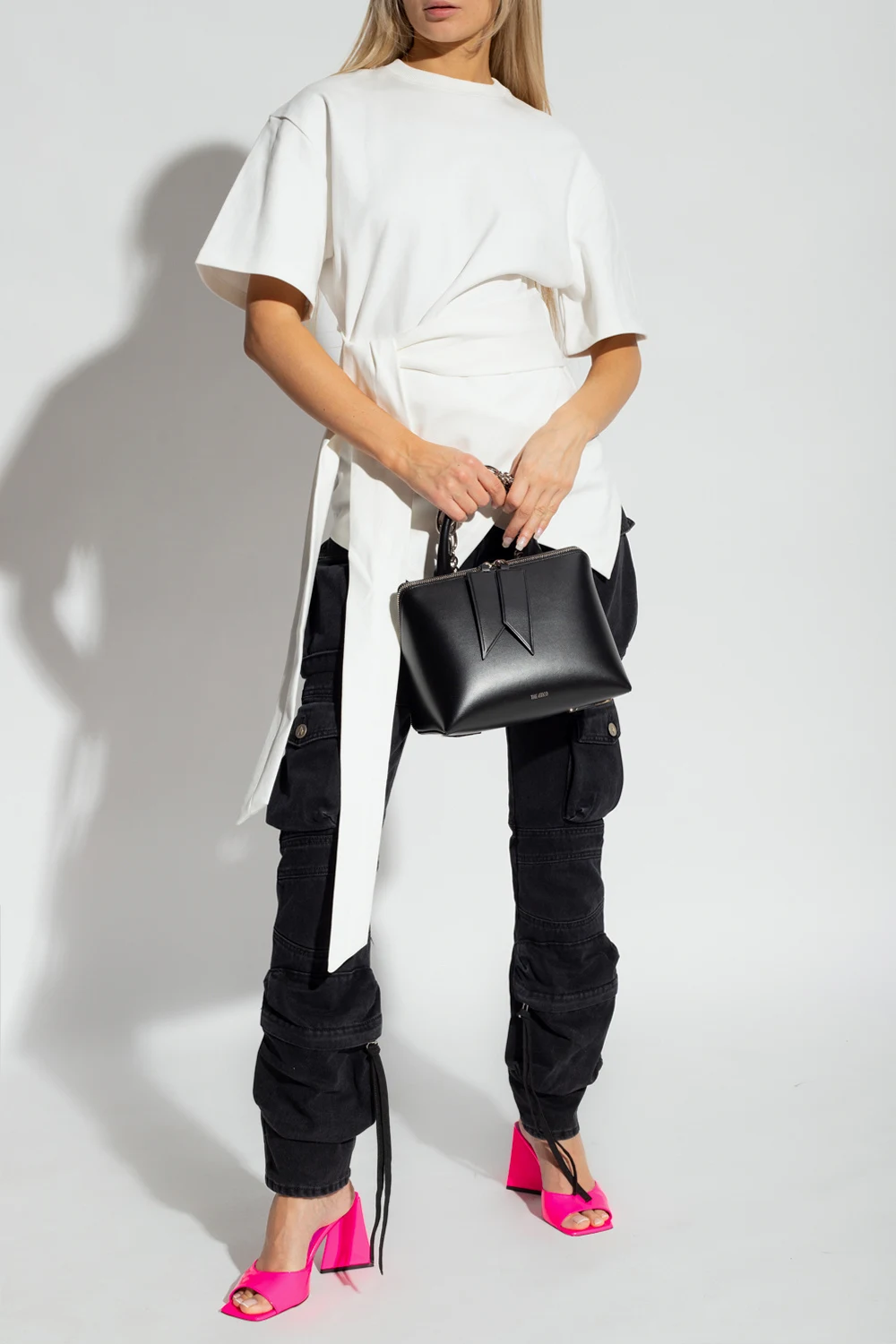 ‘Mabel’ asymmetric T-shirt with tie waist