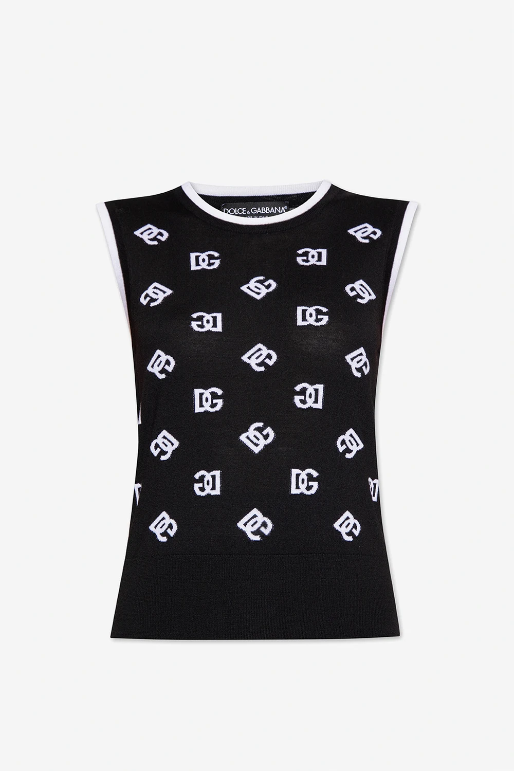Wool top with monogram