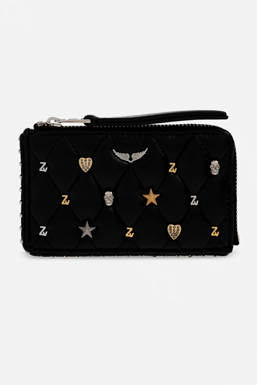 Quilted wallet with logo