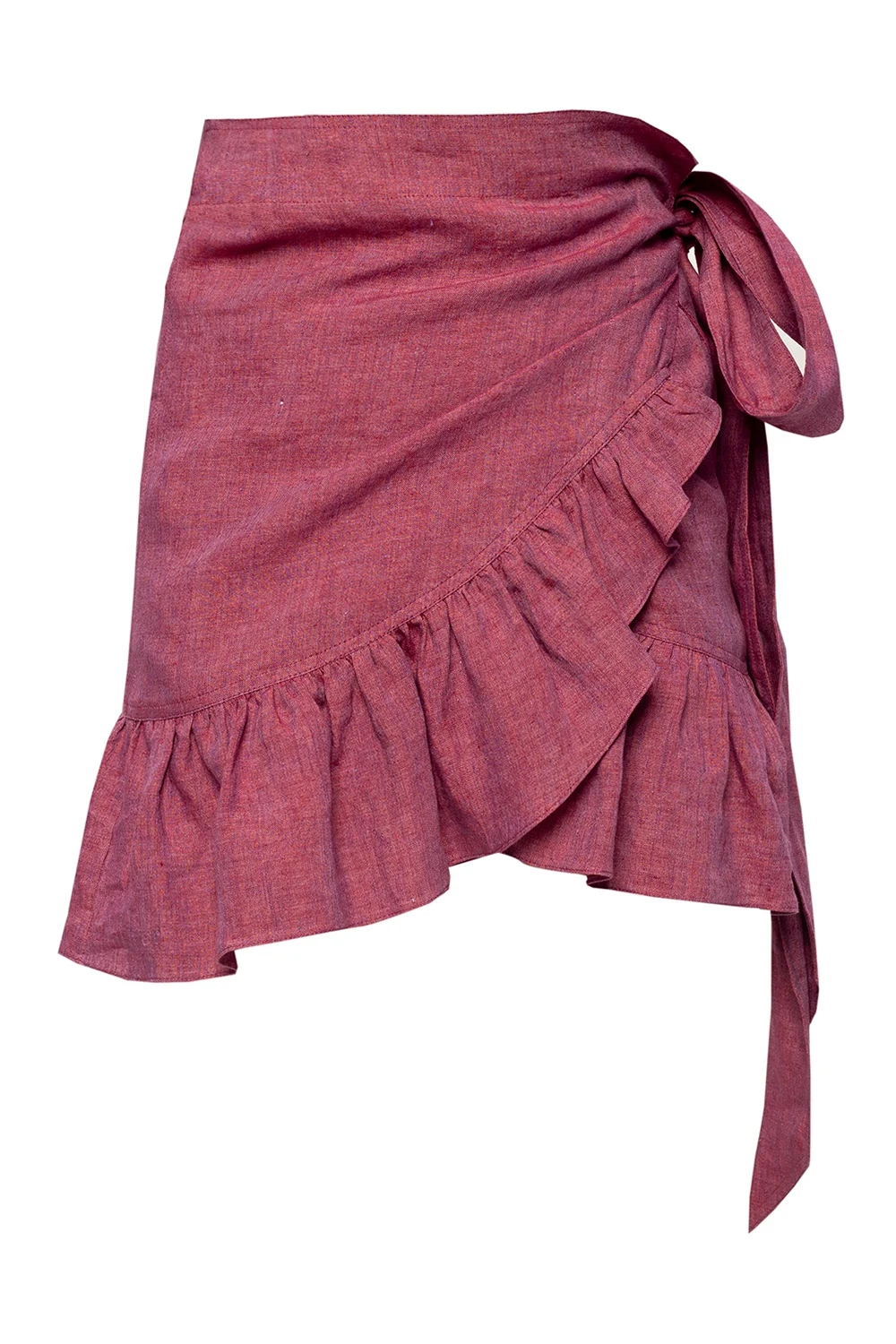 Skirt with tie fastening
