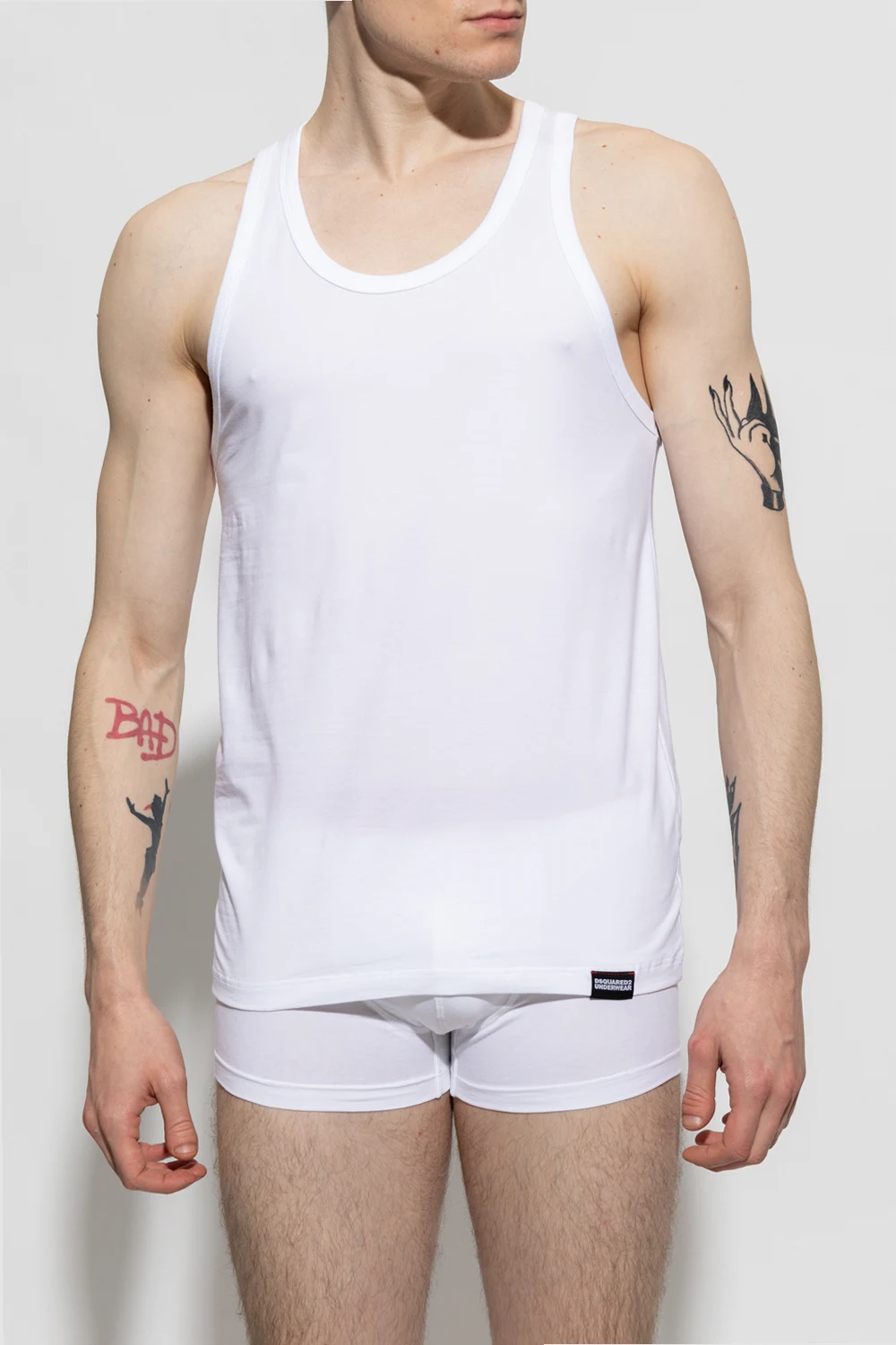 Sleeveless T-shirt with logo