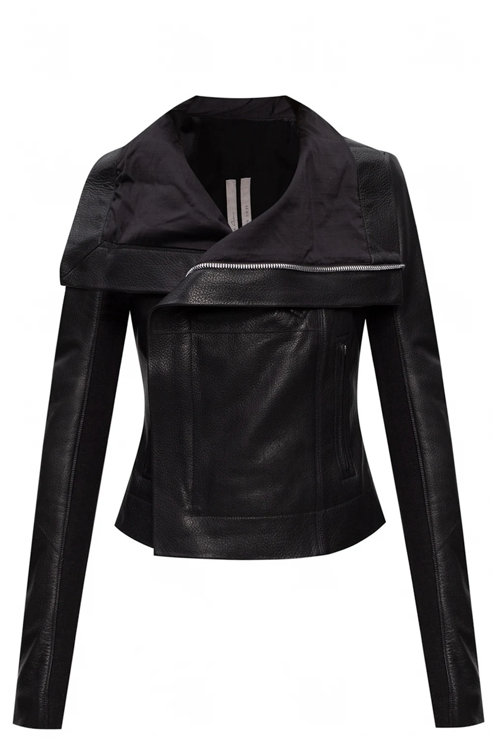 Collared leather jacket