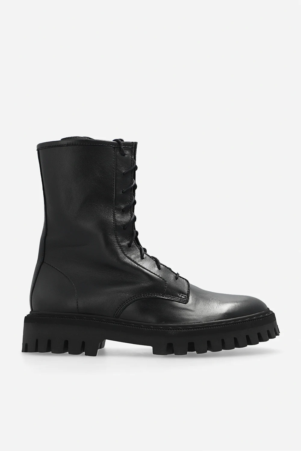 Leather combat boots
