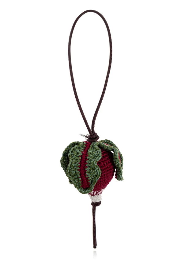 BURGUNDY Bag charm with radish motif