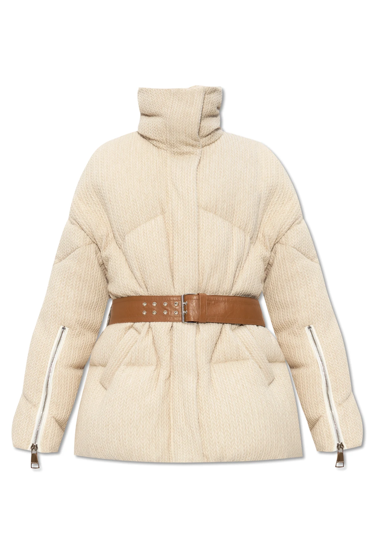 Belted down jacket