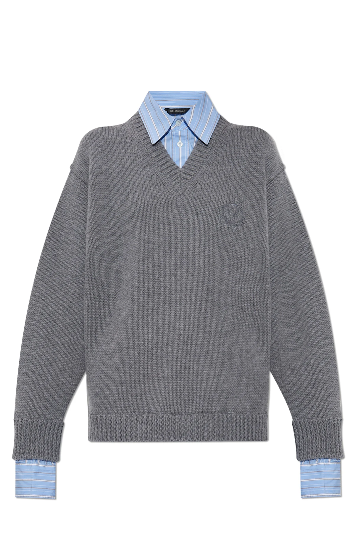 Pullover mit Hemdmotiv