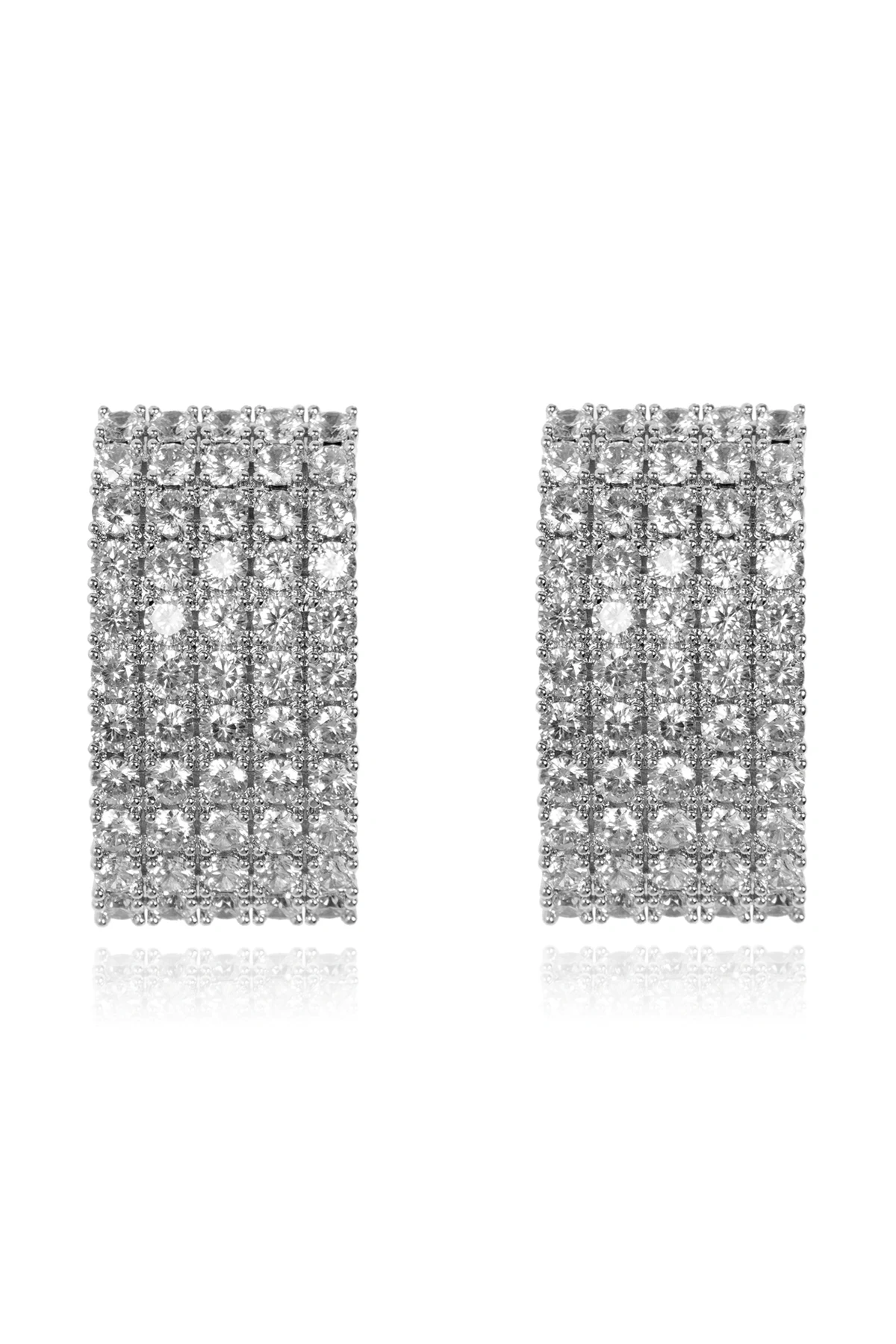 SILVER Earrings with shimmering crystals