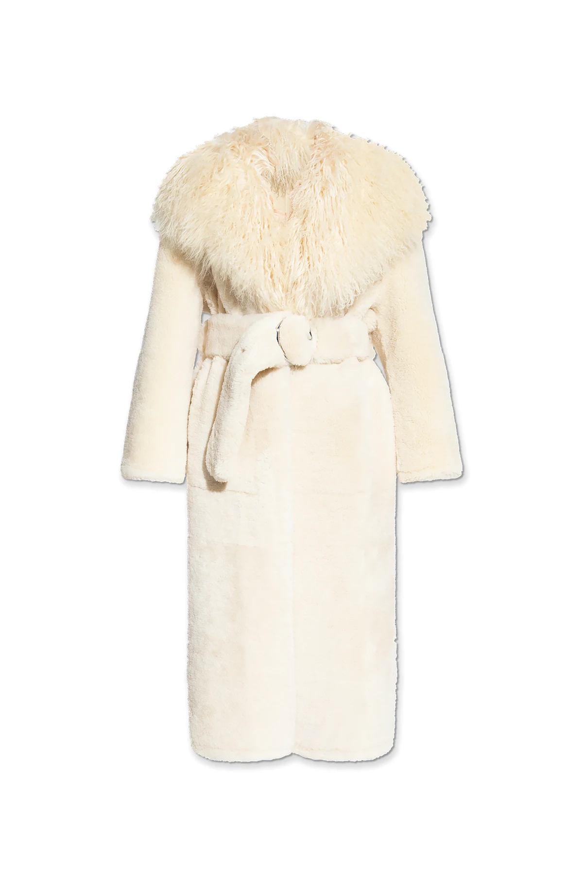 Fur coat with pockets