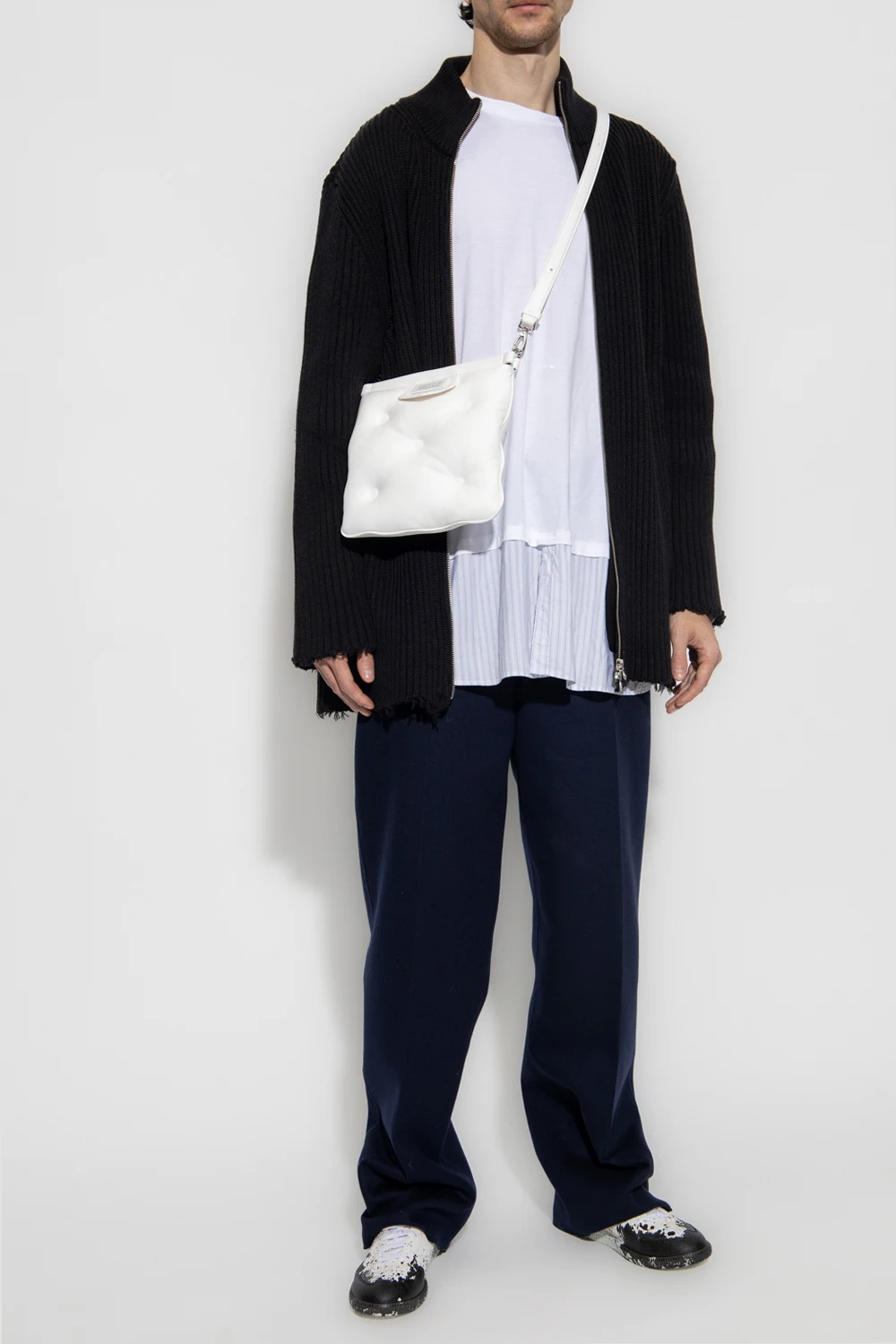 T-shirt z wszytą koszulą